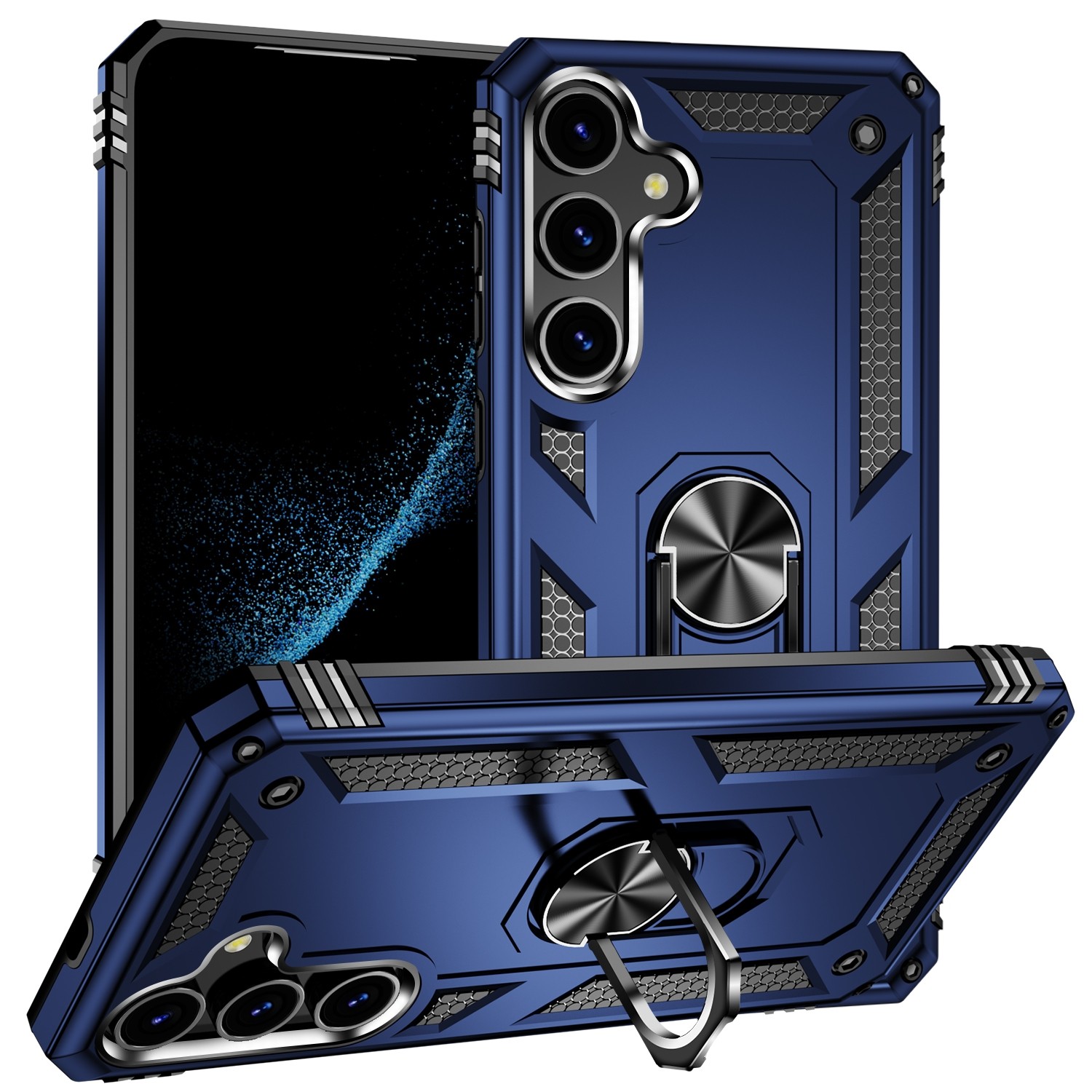 Forcell Samsung Galaxy S24 5G Shockproof Holder Θήκη Σκληρή - Blue