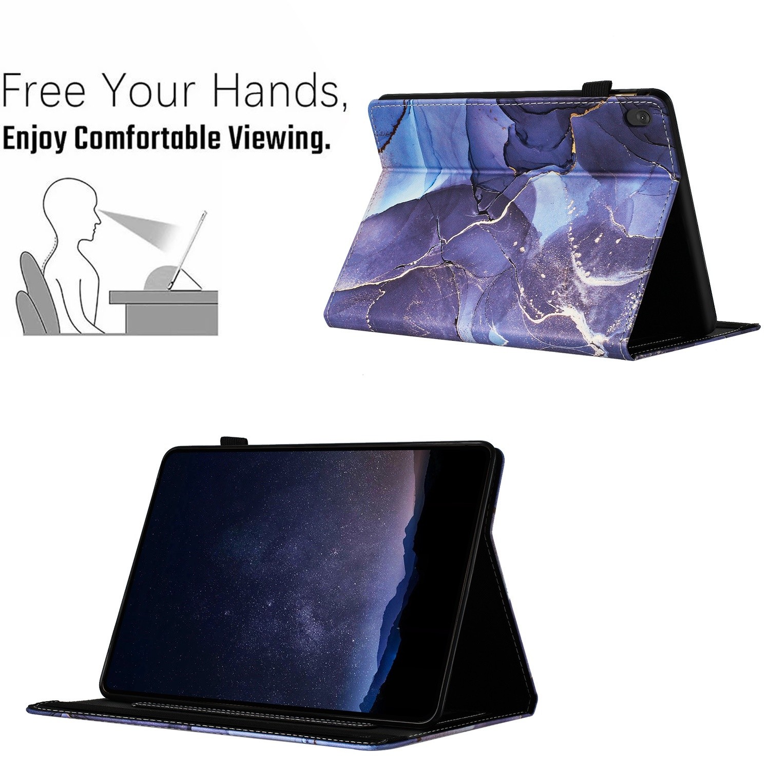Θήκη Lenovo Tab M10 X605 / X505 Μωβ Σκούρο Marble Litchi Smart Tablet Case Purple Dark