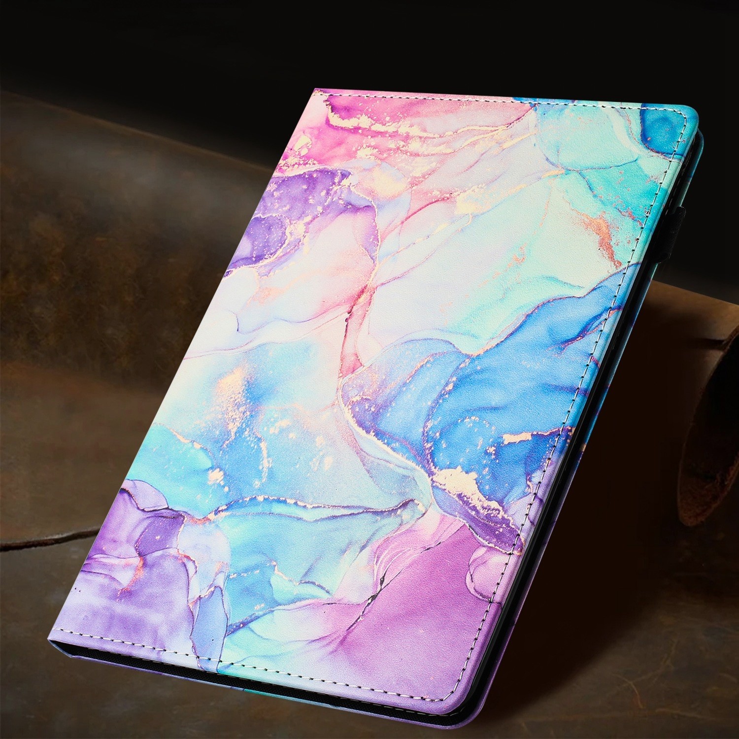 Θήκη Lenovo Tab M10 X605 / X505 Μωβ-Μπλε Marble Litchi Smart Tablet Case Purple Blue