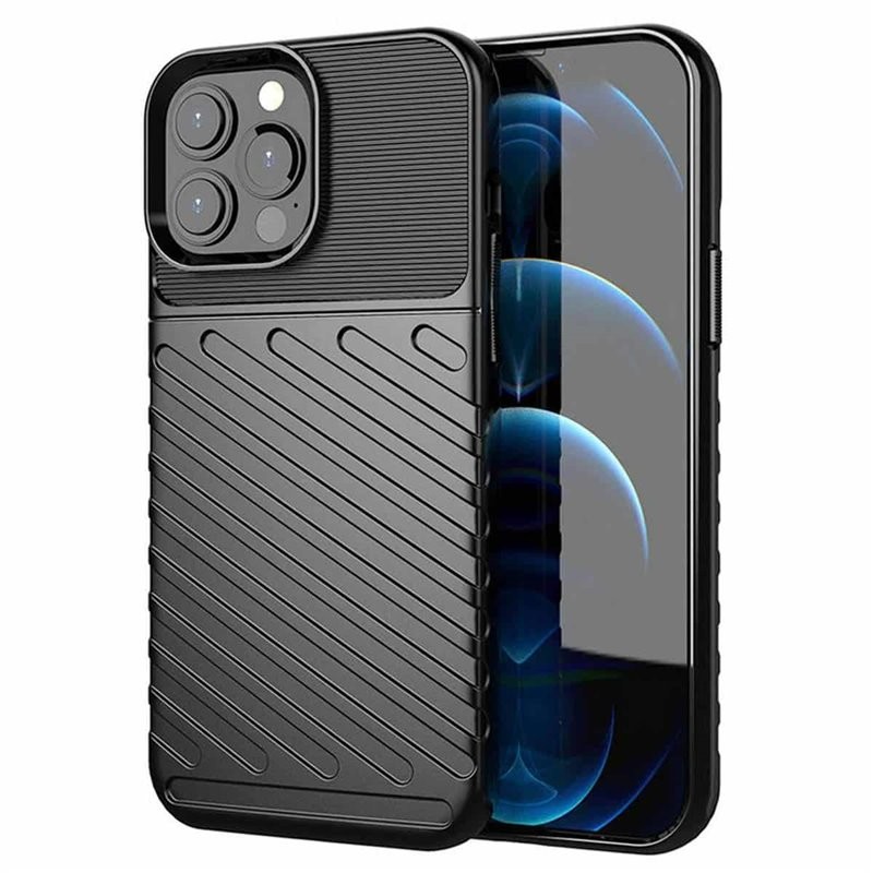 Forcell iPhone 16 Pro Shockproof Θήκη Σιλικόνης - Black