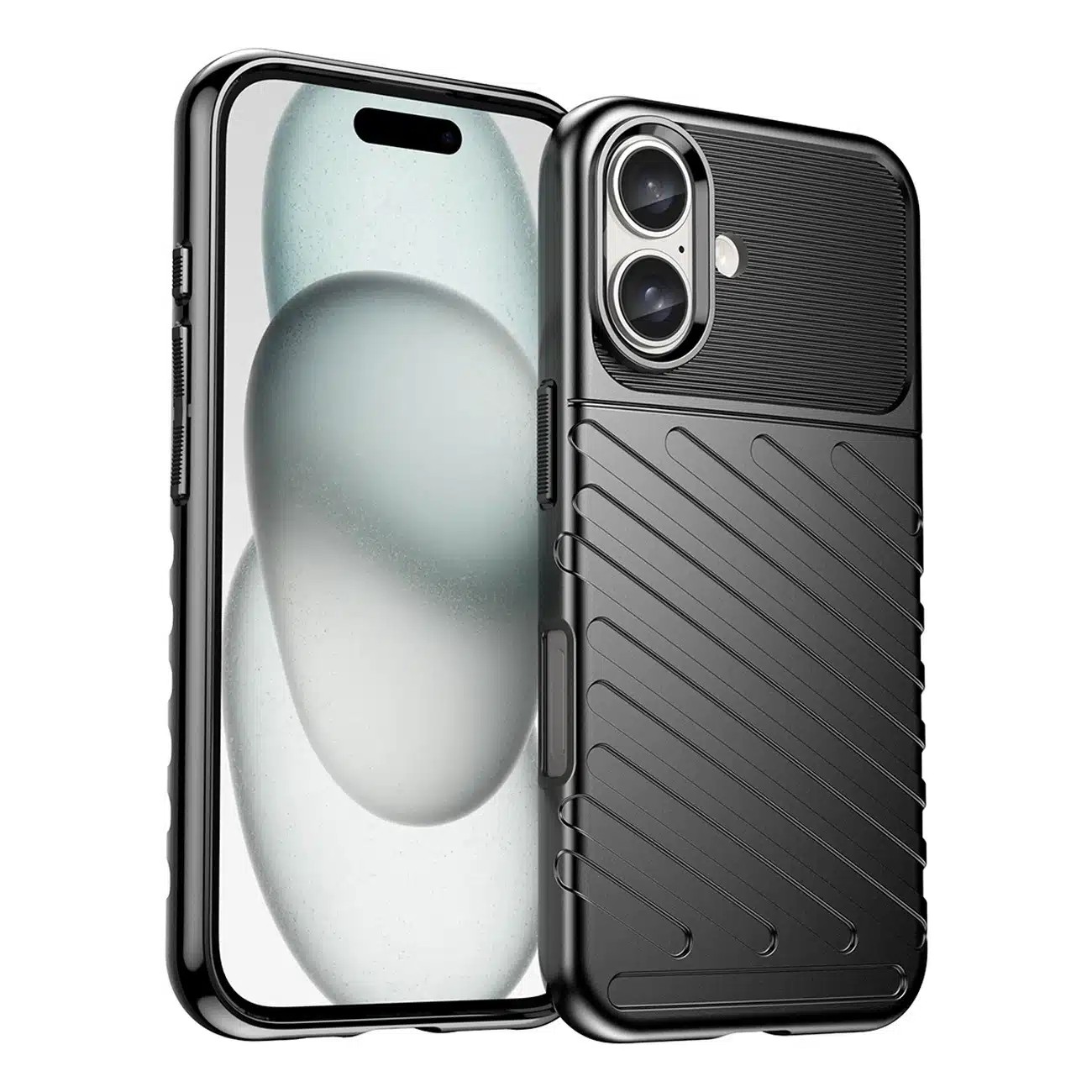 Forcell iPhone 16 Thunderbolt Θήκη Σιλικόνης - Black