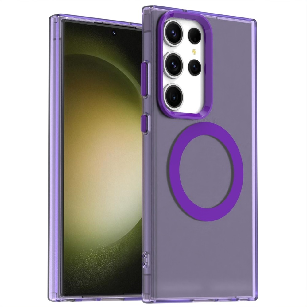 Forcell Samsung Galaxy S24 Ultra 5G MagSafe Hybrid Θήκη Σιλικόνης Διάφανη - Purple
