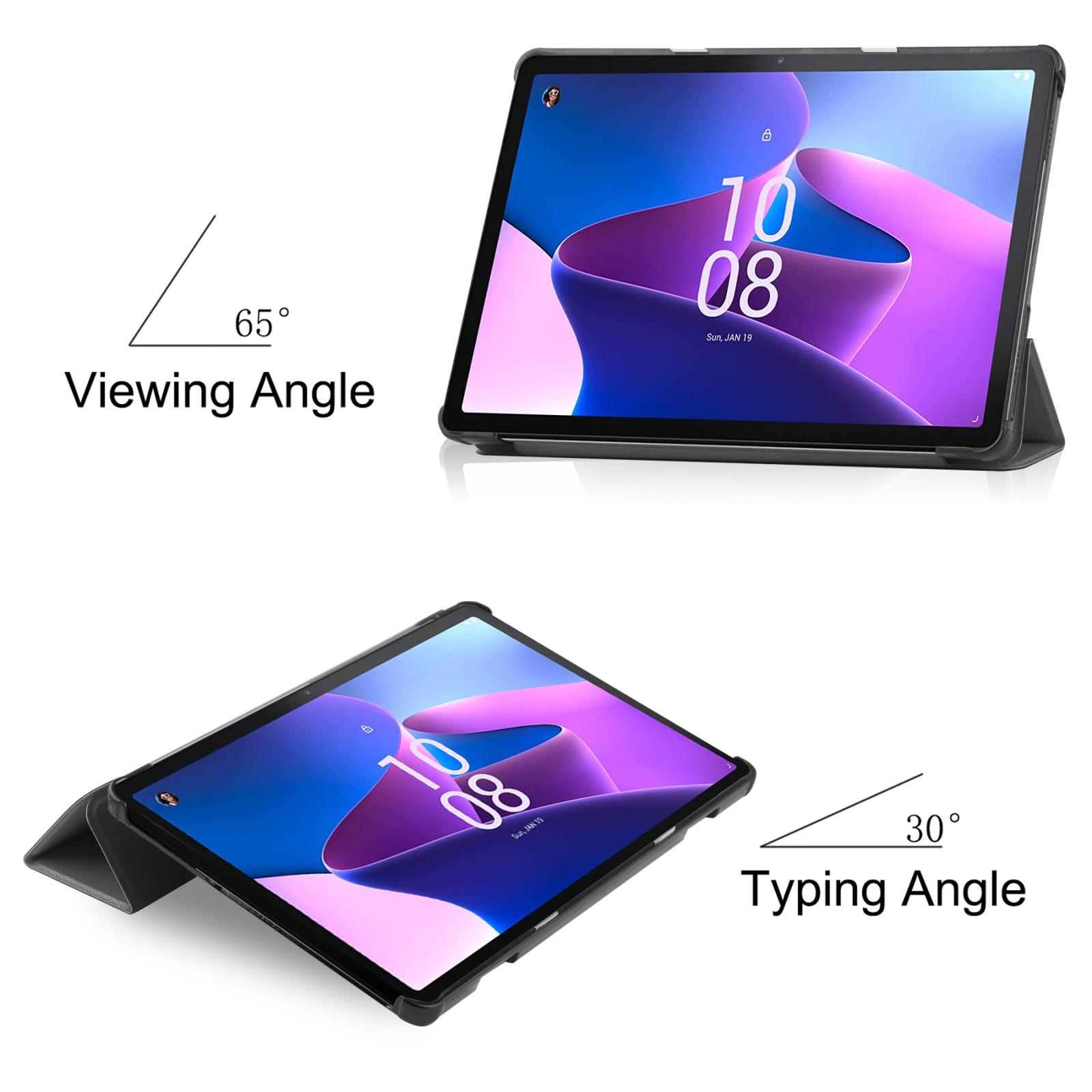 Θήκη Lenovo Tab M10 10.1" (3rd Gen) Γκρι Custer Texture 3-Fold Holder Tablet Case Gray
