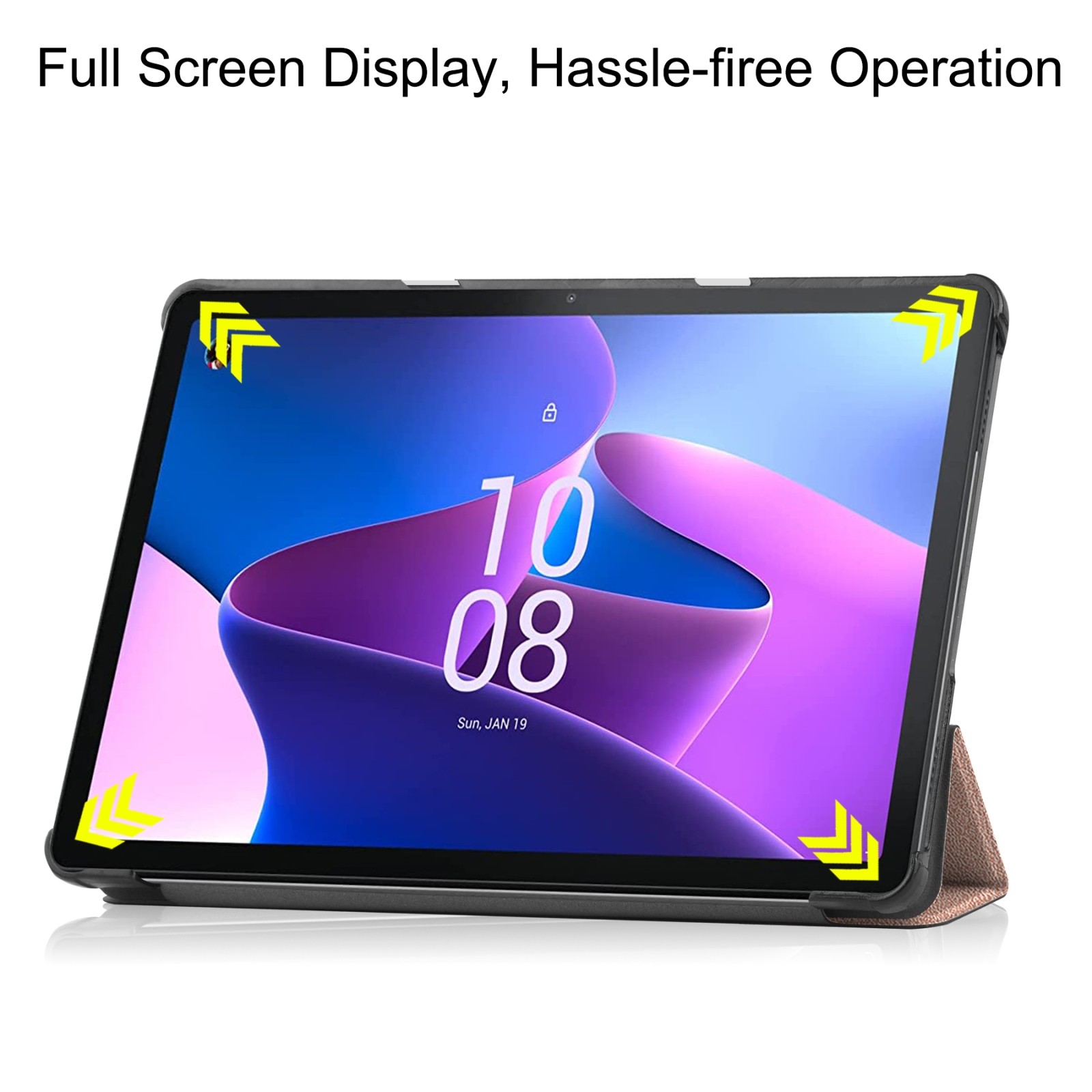 Θήκη Lenovo Tab M10 10.1" (3rd Gen) Ροζ-Χρυσό Custer Texture 3-Fold Holder Tablet Case Rose Gold