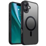 Forcell iPhone 16 Plus MagSafe Matte Θήκη Με Πλαίσιο Σιλικόνης - Black