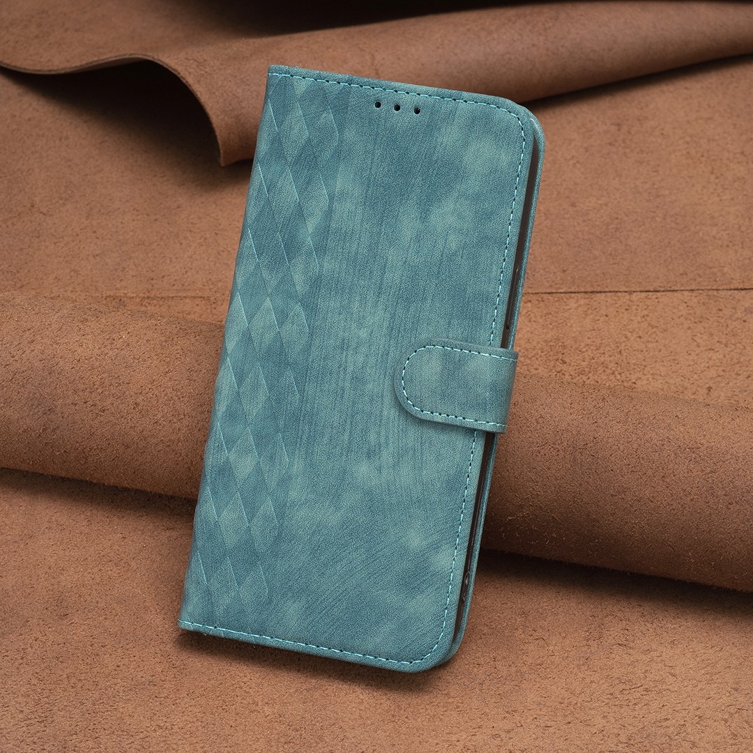 Tel1 Samsung Galaxy S24 5G Plaid Εmbossed Θήκη Βιβλίο - Green
