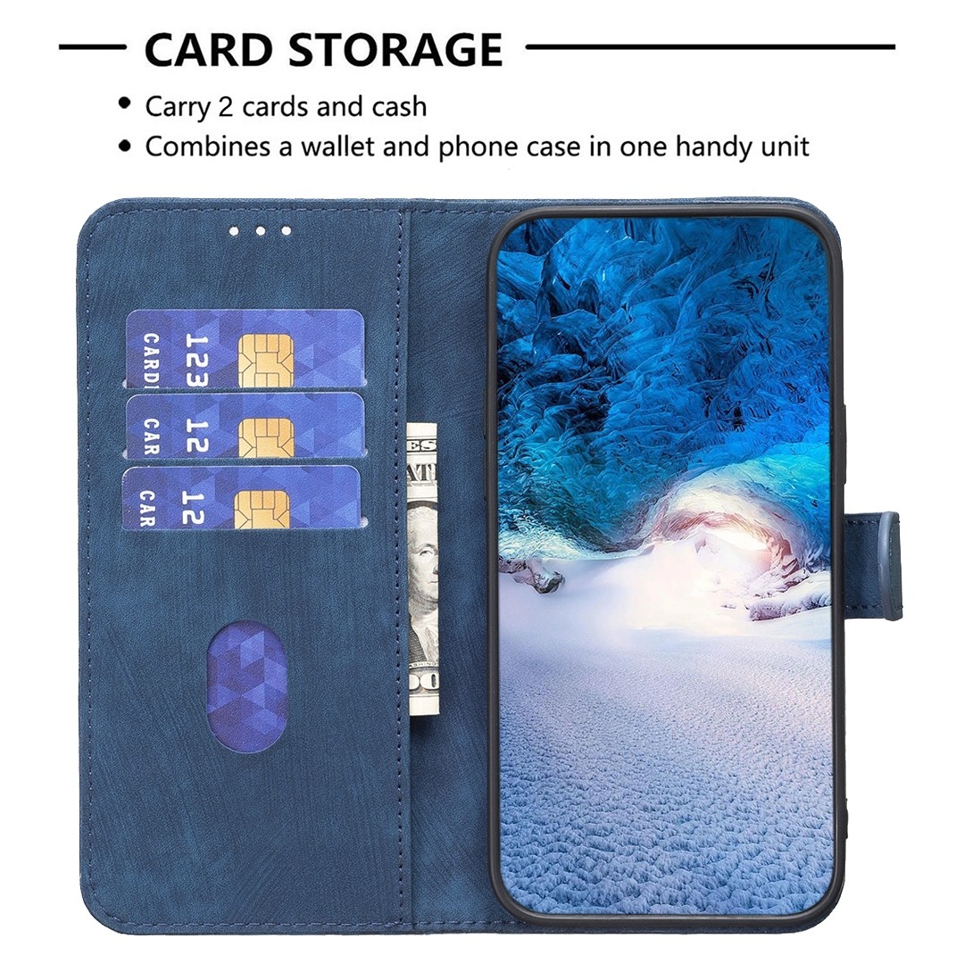 Tel1 Samsung Galaxy S24 Ultra 5G Plaid Εmbossed Θήκη Βιβλίο - Blue