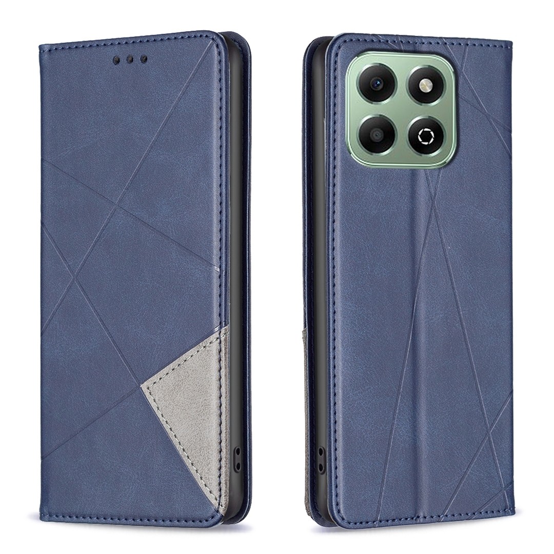 Tel1 Honor X6b Rhombus Texture Magnetic Θήκη Βιβλίο - Blue