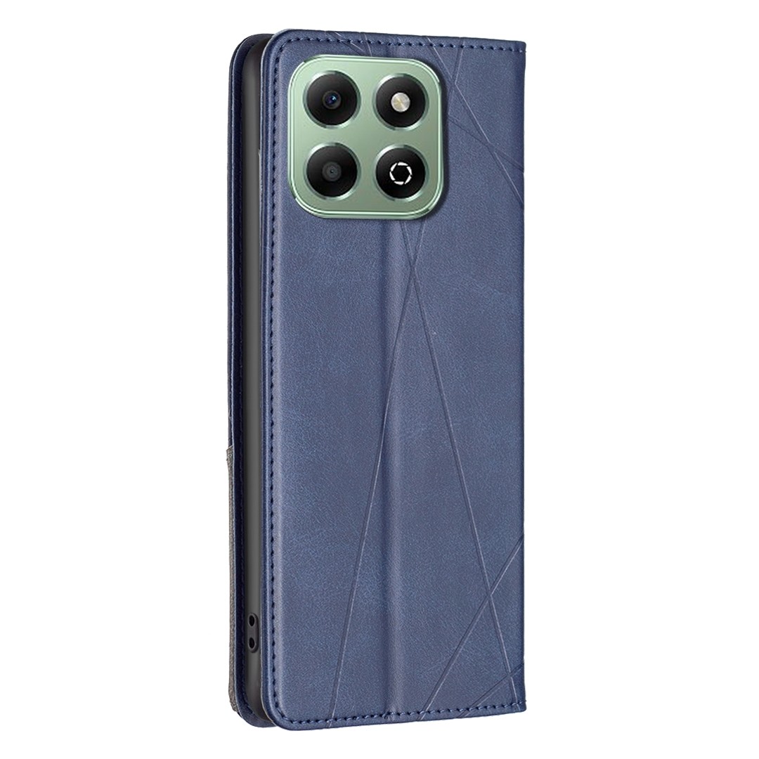 Tel1 Honor X6b Rhombus Texture Magnetic Θήκη Βιβλίο - Blue