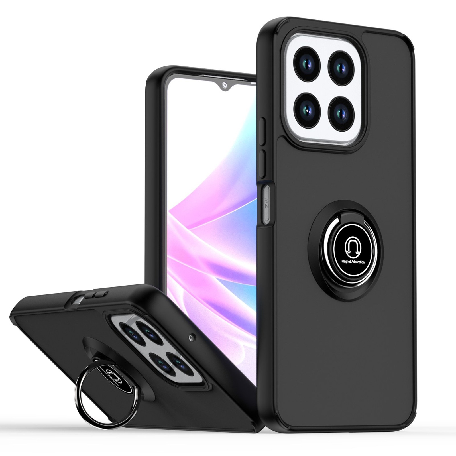 Forcell Honor X6b Q Shadow Ring Holder Θήκη Σιλικόνης - Tinted Black