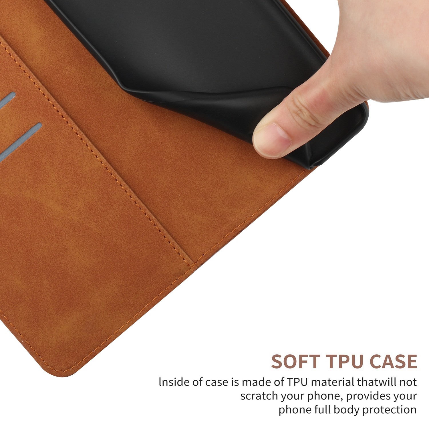 Tel1 Honor X6b Stitching Embossed Θήκη Βιβλίο - Brown