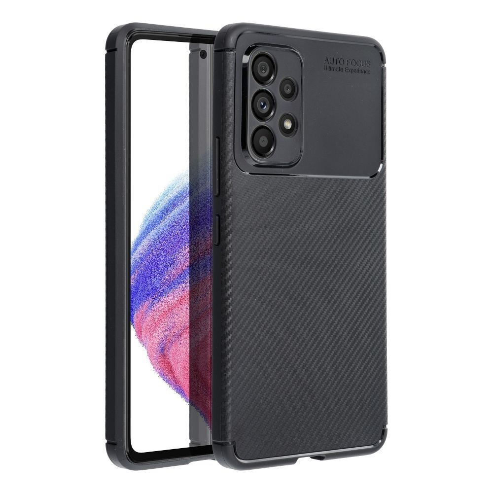 Forcell Samsung Galaxy A53 5G Brushed Texture Carbon Premium Fiber Θήκη Σιλικόνης - Black