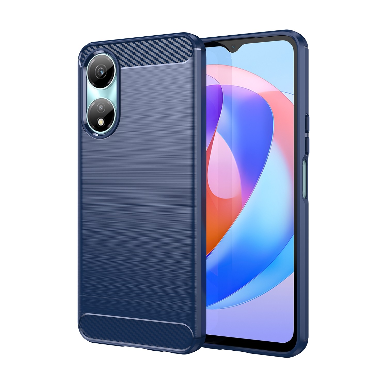 Forcell Honor X7Β 4G / X7B 5G / Honor 90 Carbon Fiber Θήκη Σιλικόνης - Blue