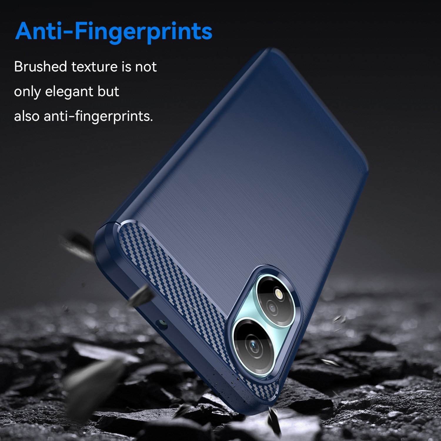 Forcell Honor X7Β 4G / X7B 5G / Honor 90 Carbon Fiber Θήκη Σιλικόνης - Blue