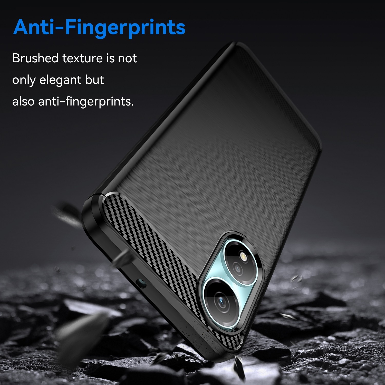 Forcell Honor X7Β 4G / X7B 5G / Honor 90 Carbon Fiber Θήκη Σιλικόνης - Black