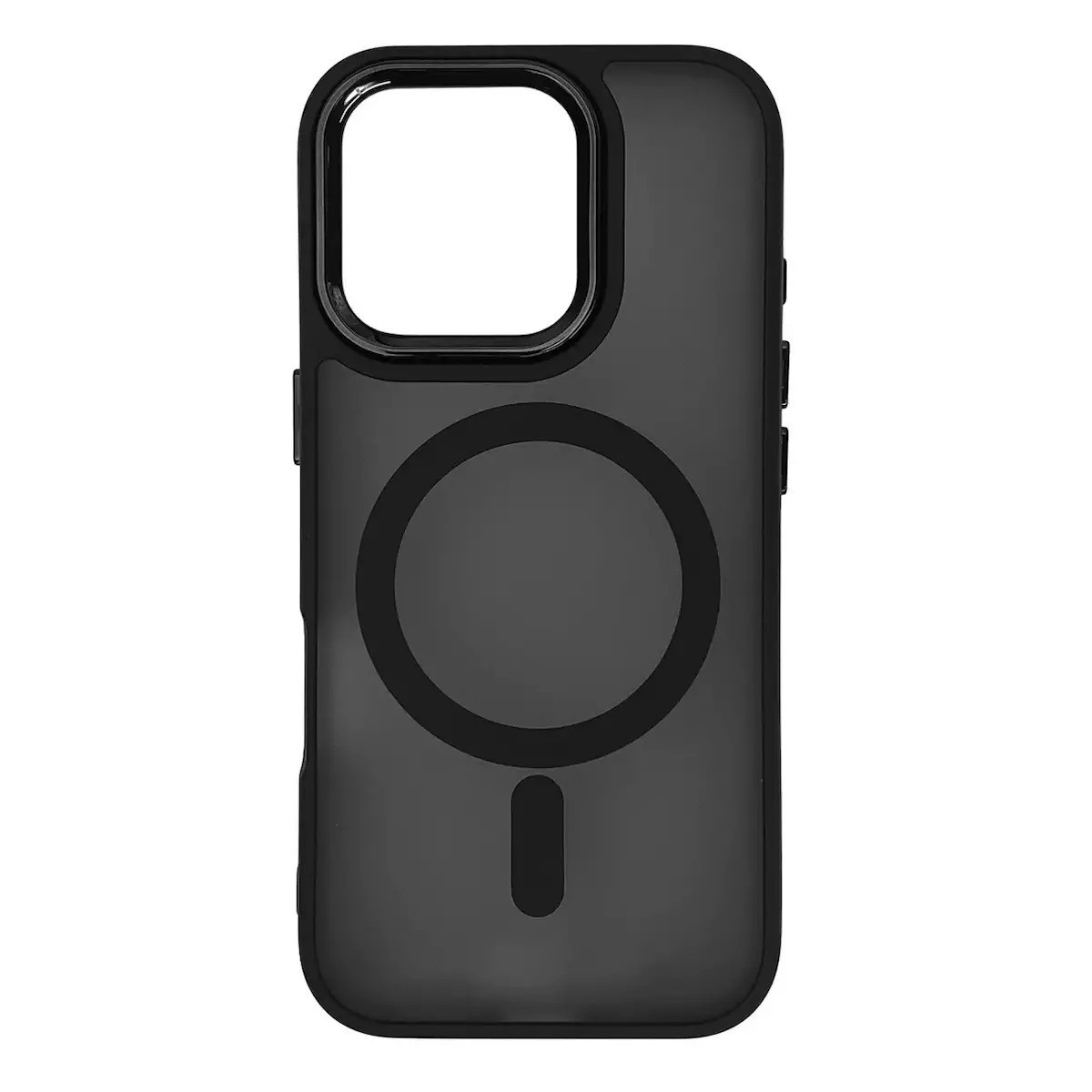 Forcell iPhone 16 Pro MagSafe Magnetic Θήκη Με Πλαίσιο Σιλικόνης Διάφανη - Black