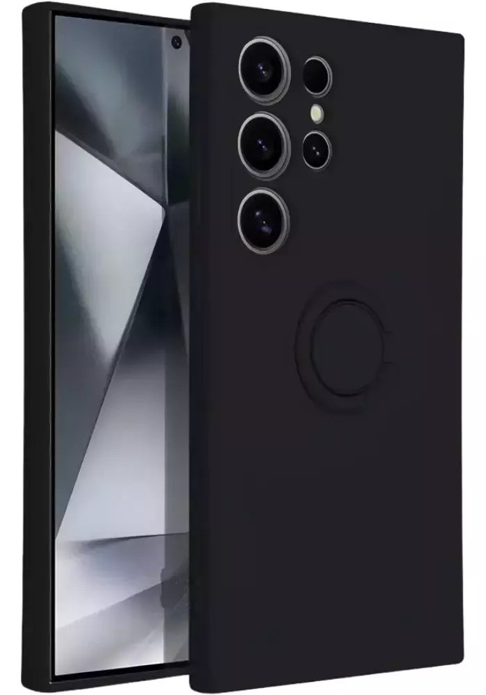 Forcell Samsung Galaxy S24 Ultra 5G Μαύρο Finger Grip Θήκη Σιλικόνης - Black