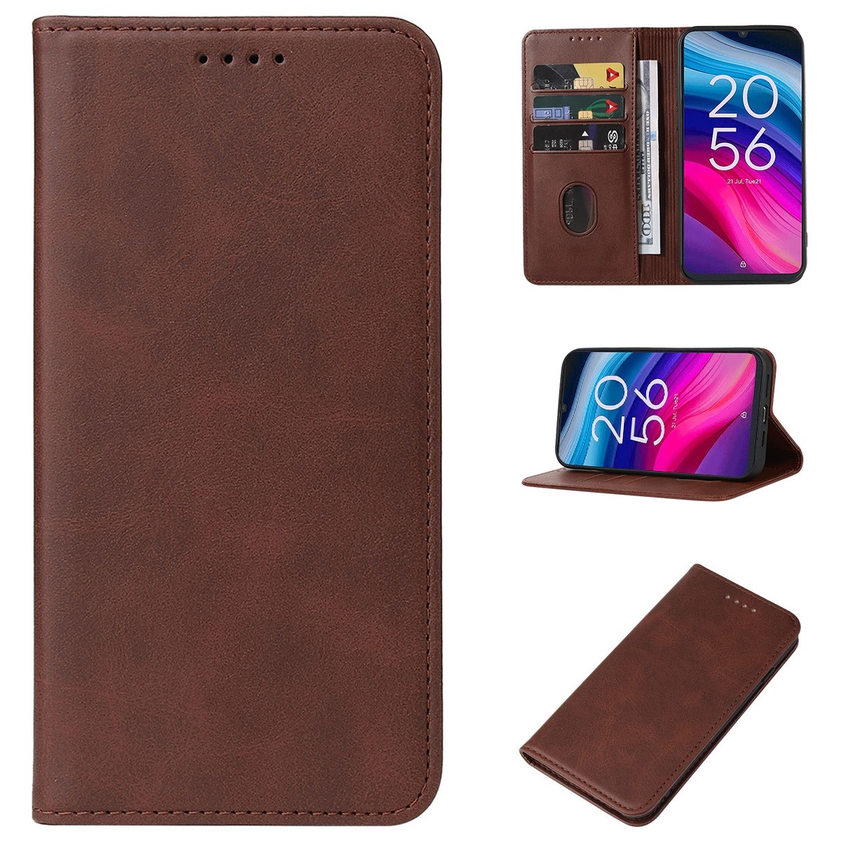 Tel1 TCL 505 Magnetic Closure Θήκη Βιβλίο - Brown