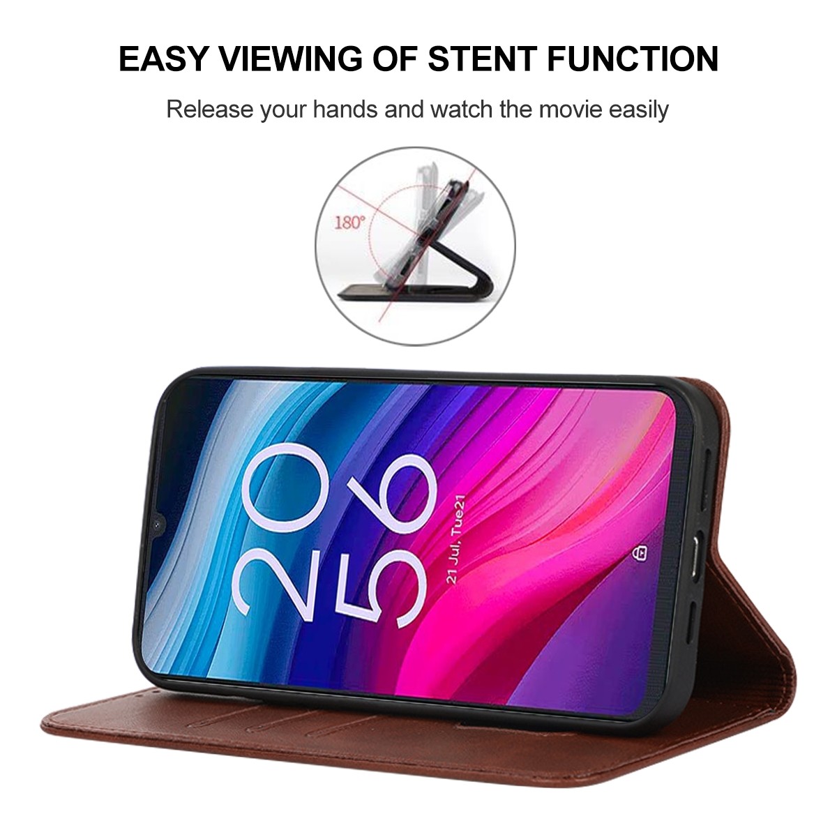 Tel1 TCL 505 Magnetic Closure Θήκη Βιβλίο - Brown