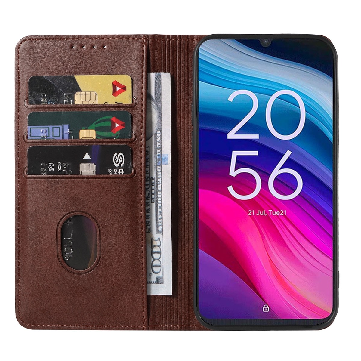 Tel1 TCL 505 Magnetic Closure Θήκη Βιβλίο - Brown