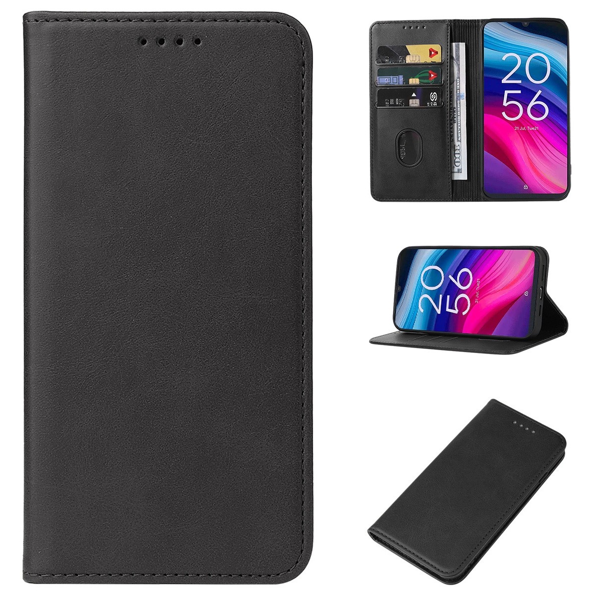 Tel1 TCL 505 Magnetic Closure Θήκη Βιβλίο - Black