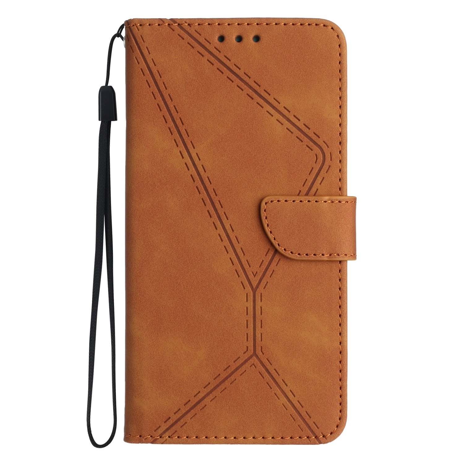 Tel1 TCL 505 Stitching Embossed Θήκη Βιβλίο - Brown