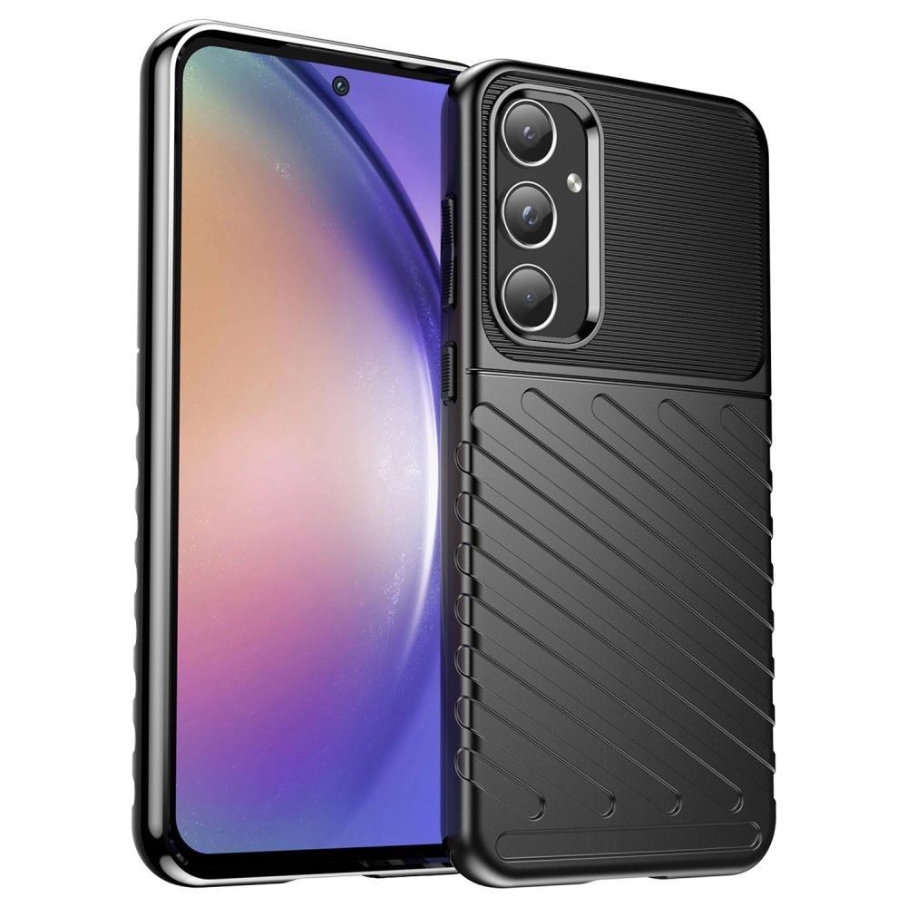 Forcell Samsung Galaxy A55 5G Thunderbolt Shockproof Θήκη Σιλικόνης - Black