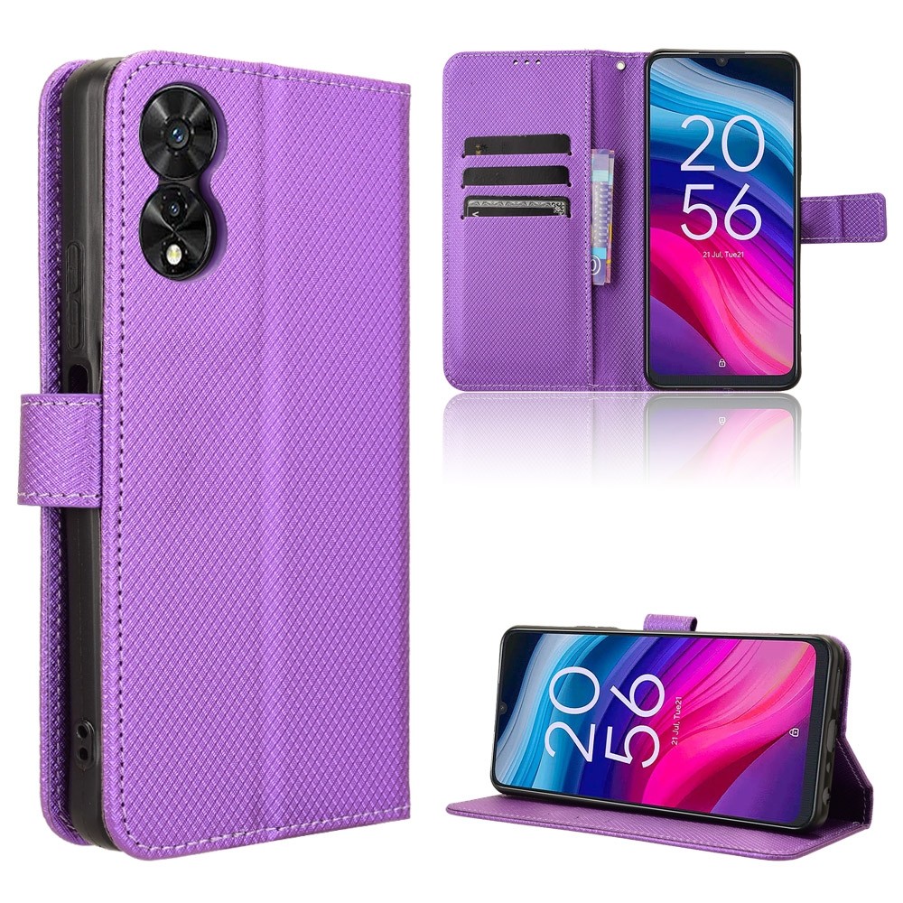 Tel1 TCL 505 Diamond Texture Θήκη Βιβλίο - Purple