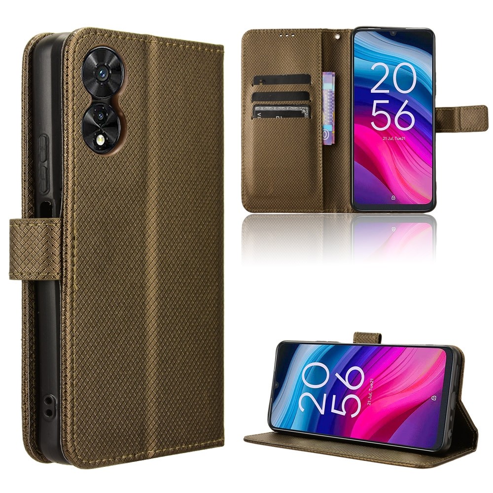 Tel1 TCL 505 Diamond Texture Θήκη Βιβλίο - Brown