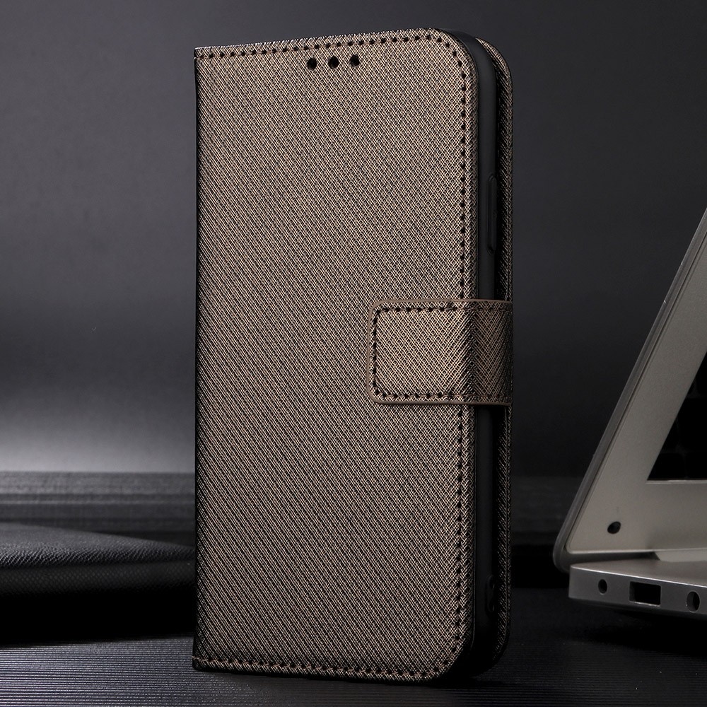 Tel1 TCL 505 Diamond Texture Θήκη Βιβλίο - Brown