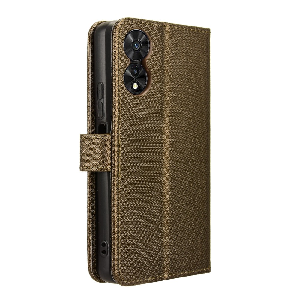 Tel1 TCL 505 Diamond Texture Θήκη Βιβλίο - Brown