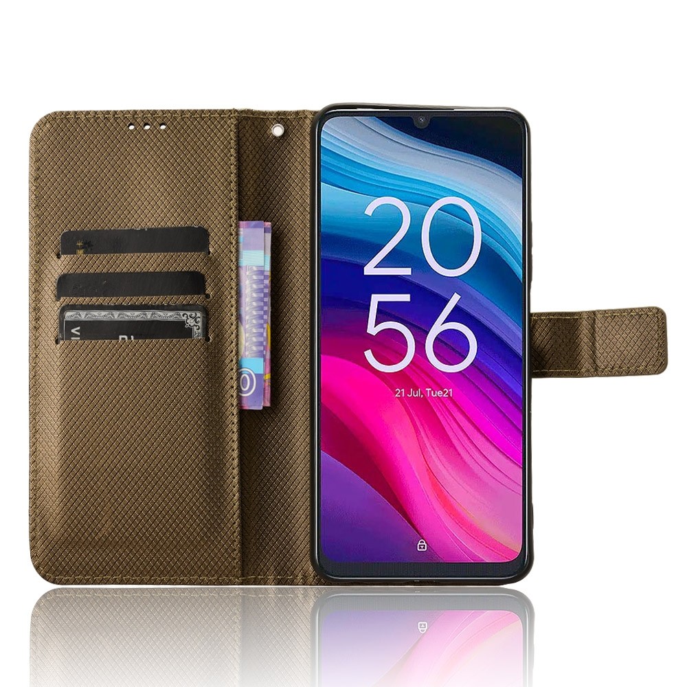 Tel1 TCL 505 Diamond Texture Θήκη Βιβλίο - Brown