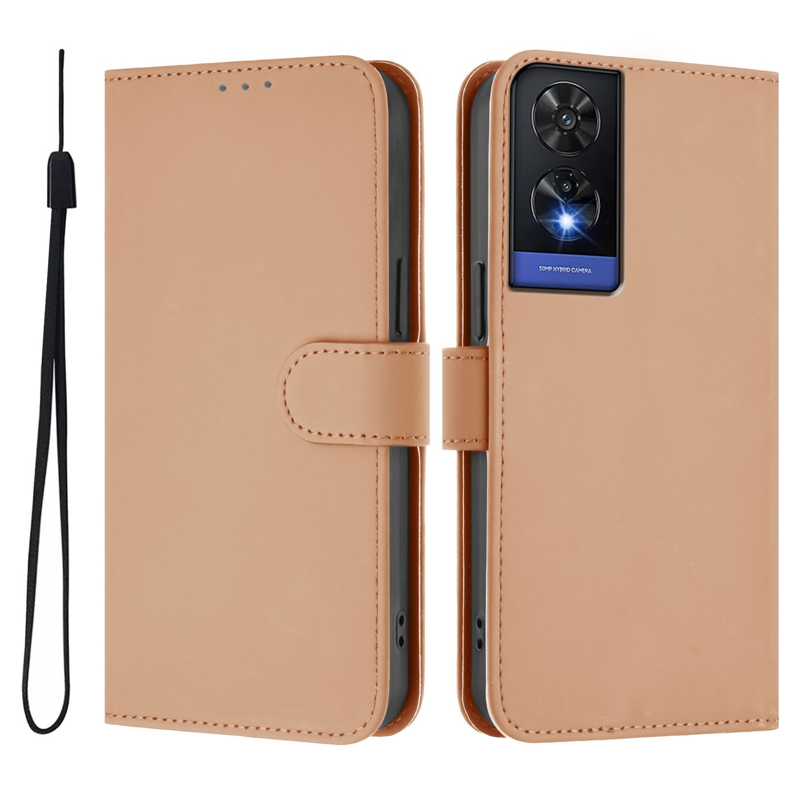 Tel1 TCL 505 Skin Feel Solid Color Θήκη Βιβλίο - Powder Pink