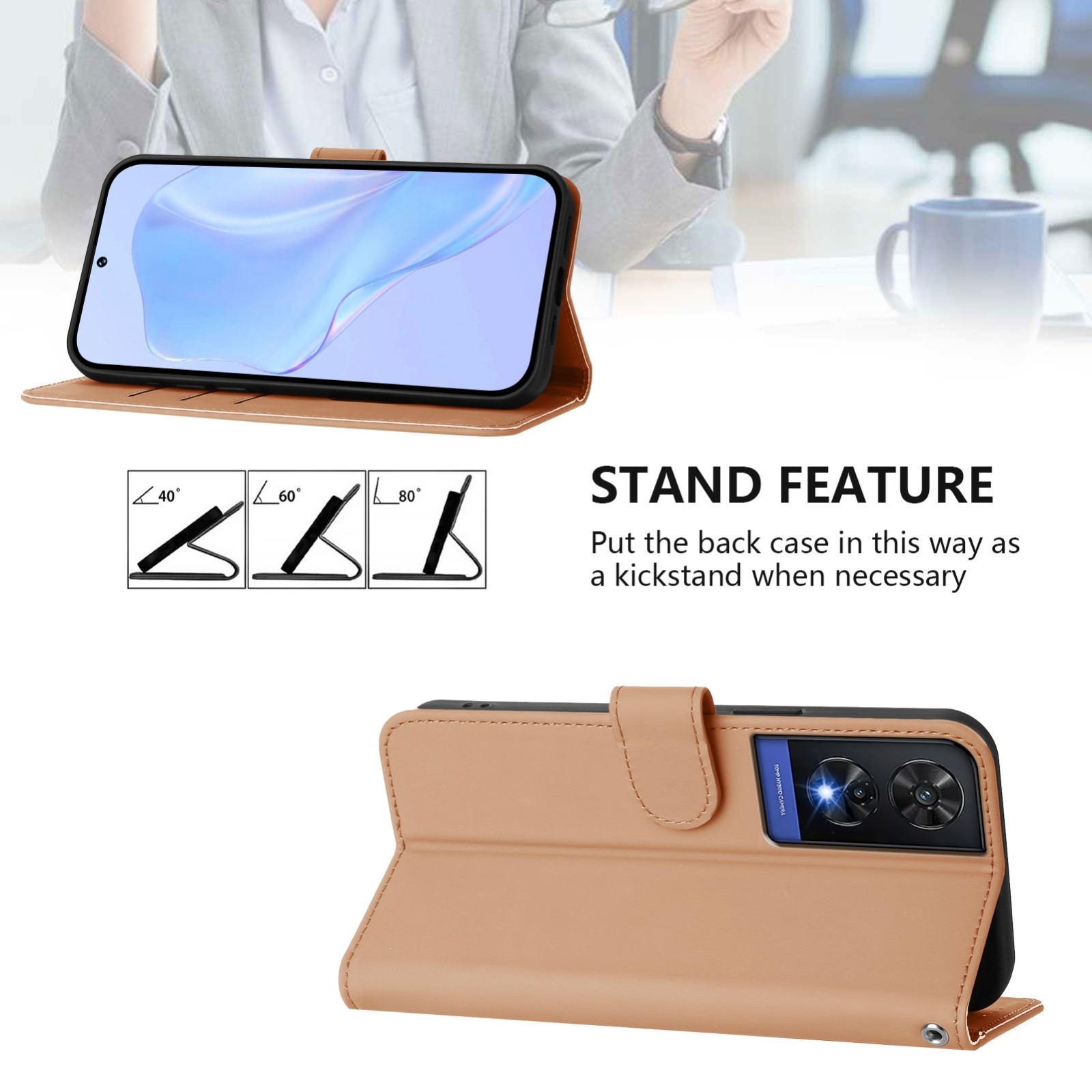 Tel1 TCL 505 Skin Feel Solid Color Θήκη Βιβλίο - Powder Pink