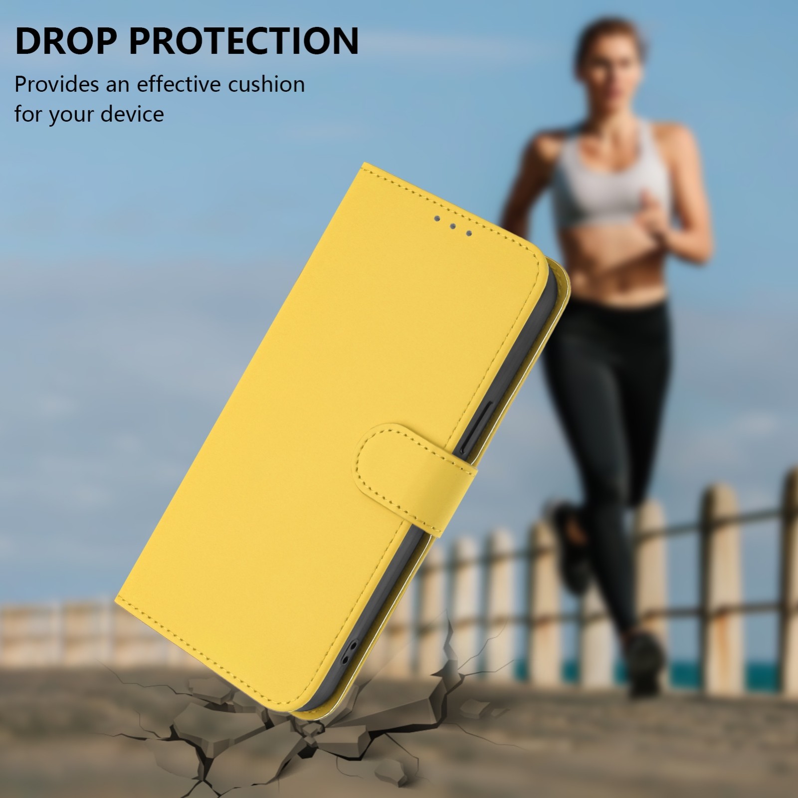 Tel1 TCL 505 Skin Feel Solid Color Θήκη Βιβλίο - Yellow