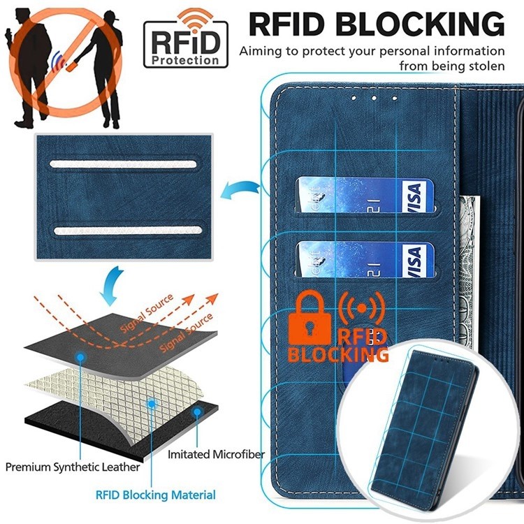 Tel1 TCL 505 Skin Feel Anti-theft Θήκη βιβλίο - Blue