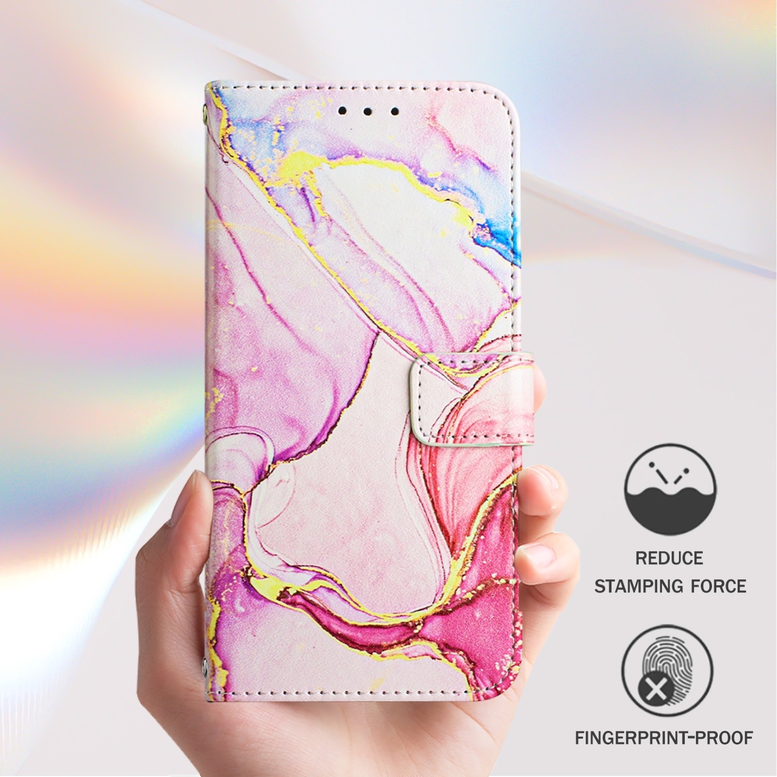 Tel1 TCL 50 SE Marble Pattern Θήκη Βιβλίο - Rose Gold