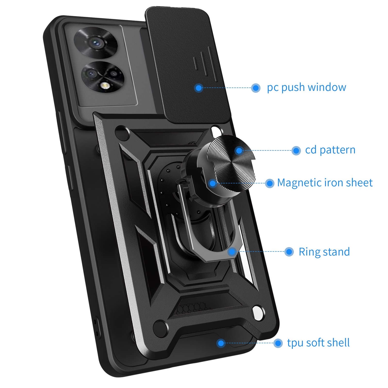 Forcell TCL 50 SE Sliding Camera Θήκη Σκληρή - Blue