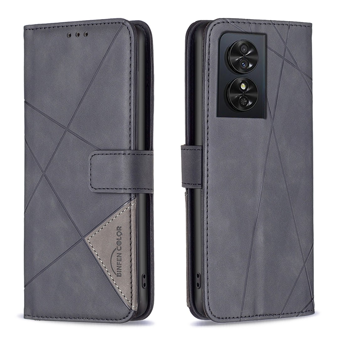 Tel1 TCL 50 SE Magnetic Buckle Rhombus Θήκη Βιβλίο - Black