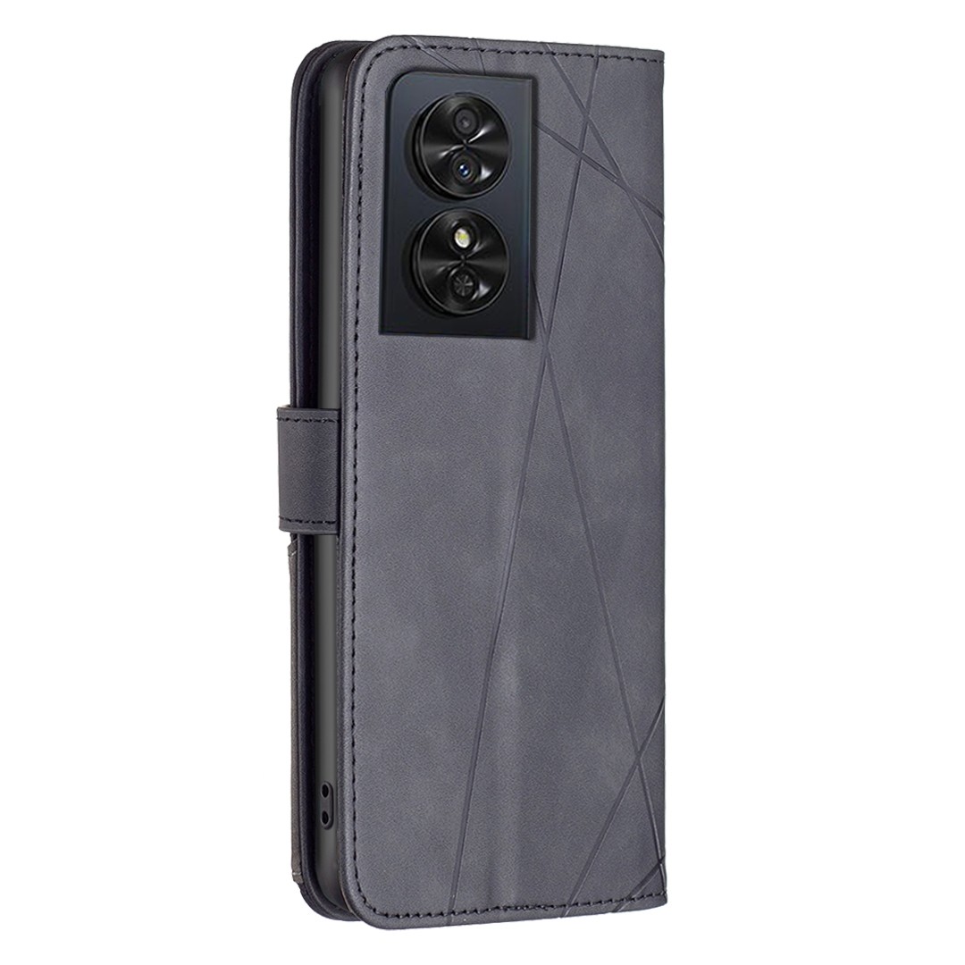 Tel1 TCL 50 SE Magnetic Buckle Rhombus Θήκη Βιβλίο - Black