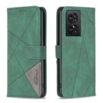 Tel1 TCL 50 SE Magnetic Buckle Rhombus Θήκη Βιβλίο - Green