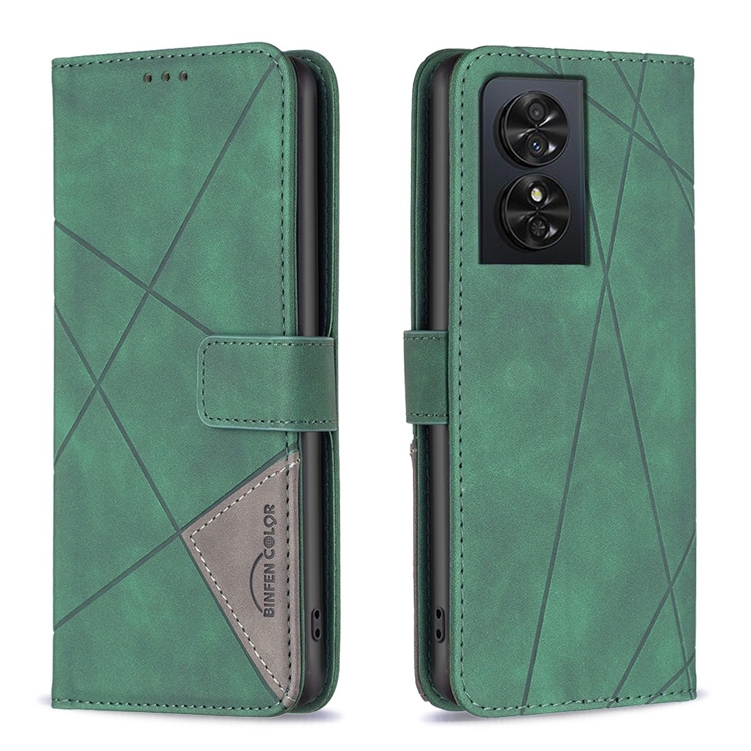 Tel1 TCL 50 SE Magnetic Buckle Rhombus Θήκη Βιβλίο - Green