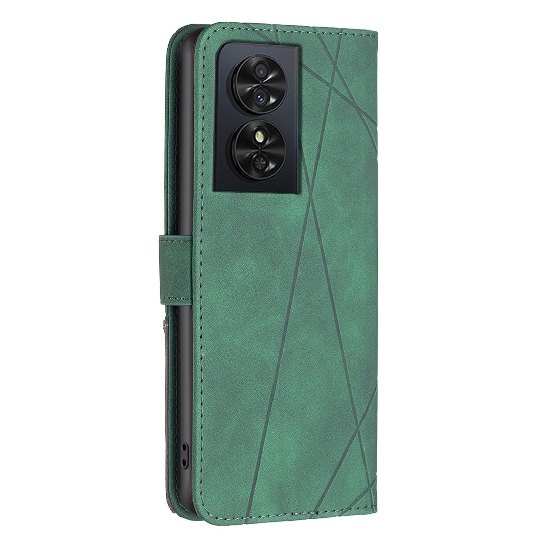 Tel1 TCL 50 SE Magnetic Buckle Rhombus Θήκη Βιβλίο - Green