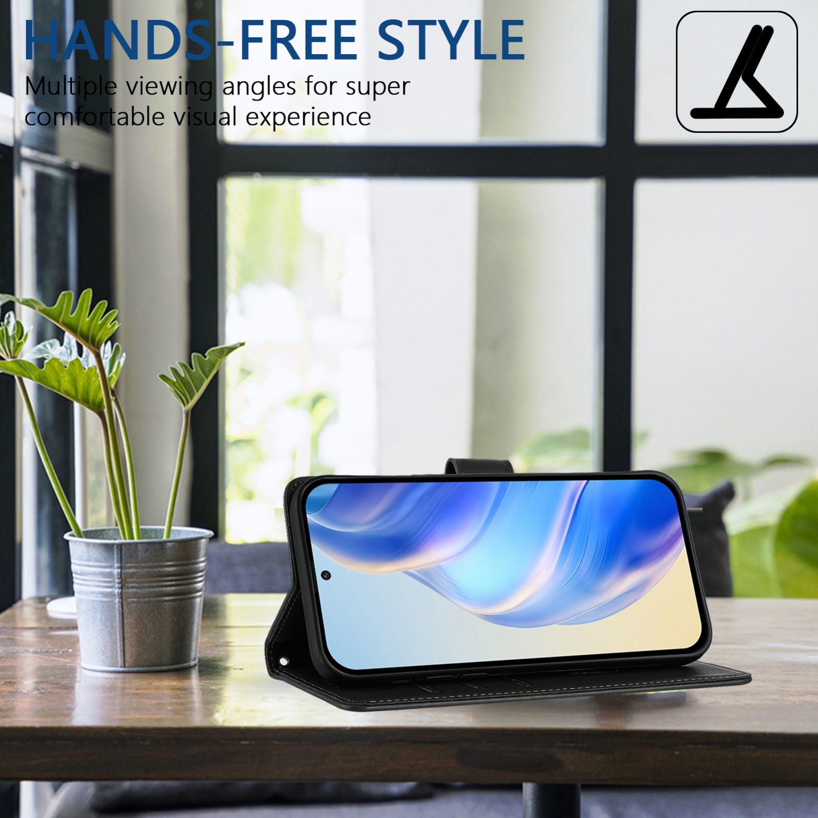 Tel1 TCL 50 SE Honeycomb Embossing RFID Θήκη Βιβλίο - Black