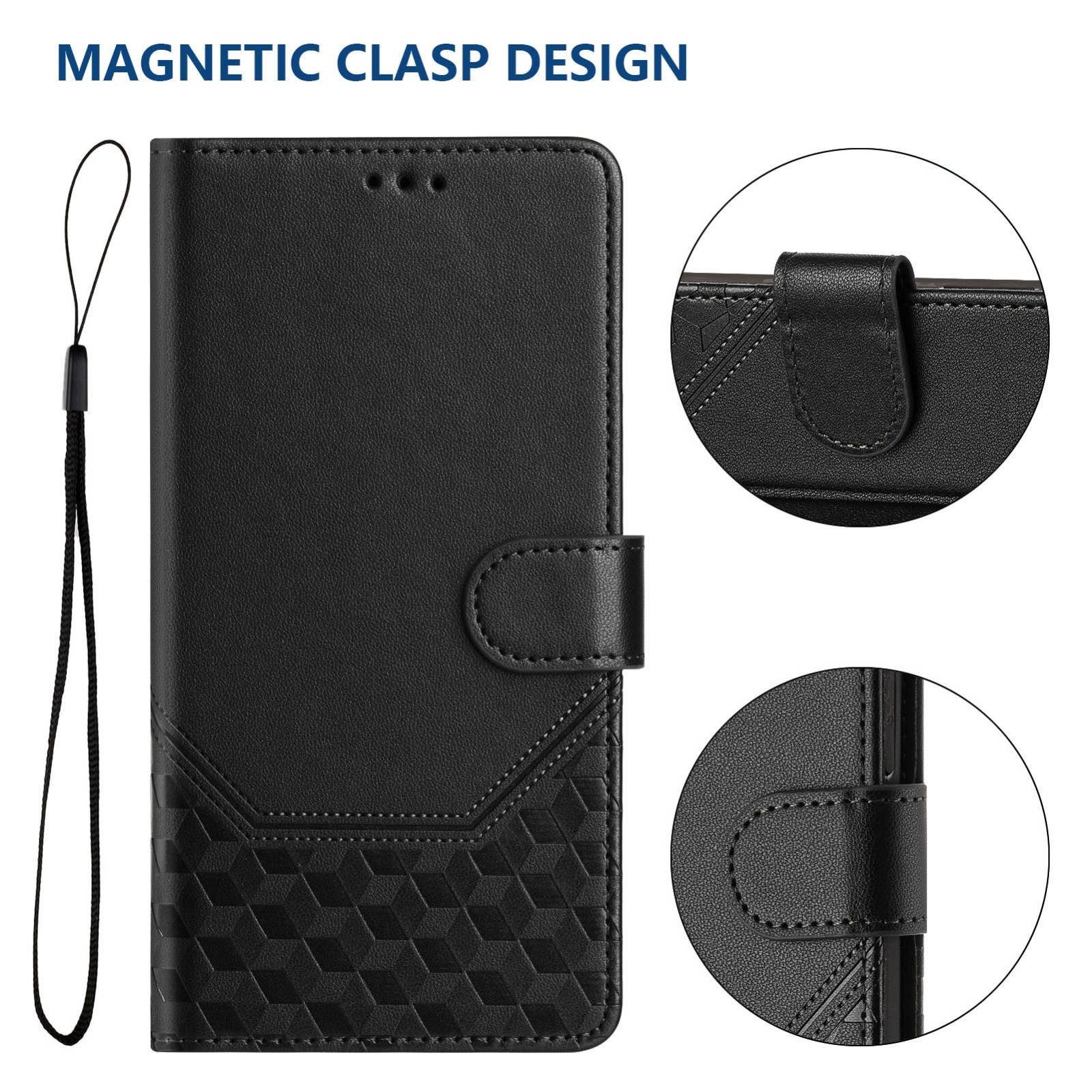 Tel1 TCL 50 SE Honeycomb Embossing RFID Θήκη Βιβλίο - Black