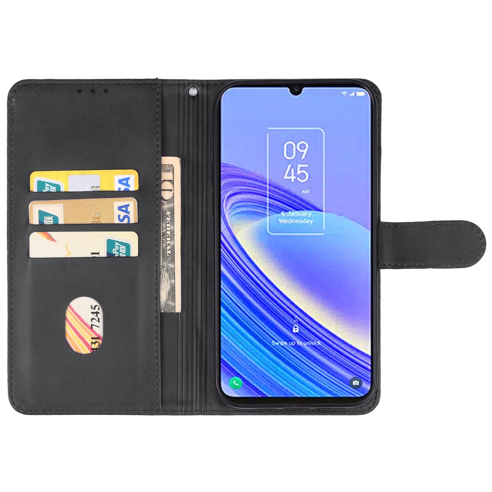 Tel1 TCL 50 SE Wallet Θήκη Βιβλίο - Black