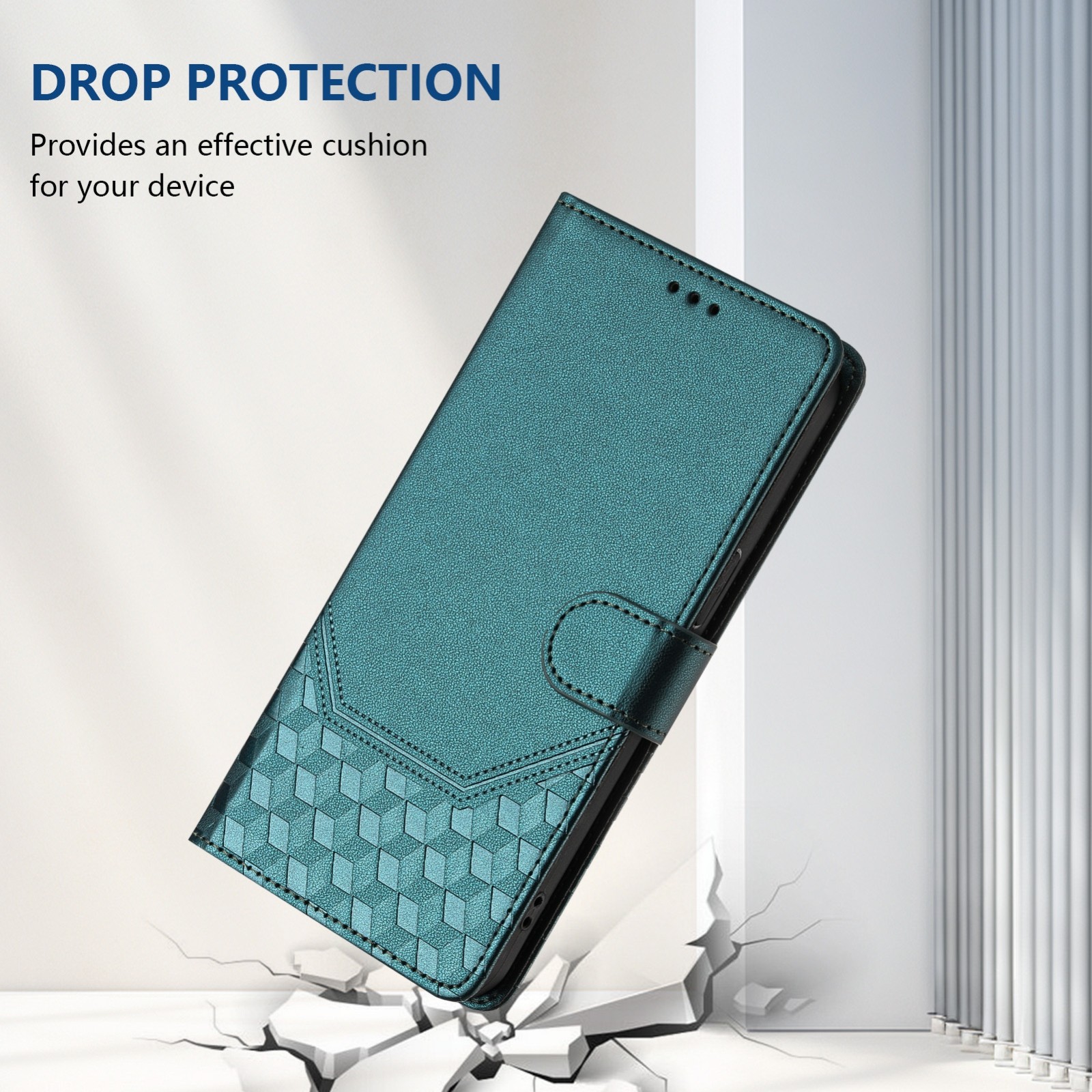 Tel1 TCL 50 SE Honeycomb Embossing RFID Θήκη Βιβλίο - Green