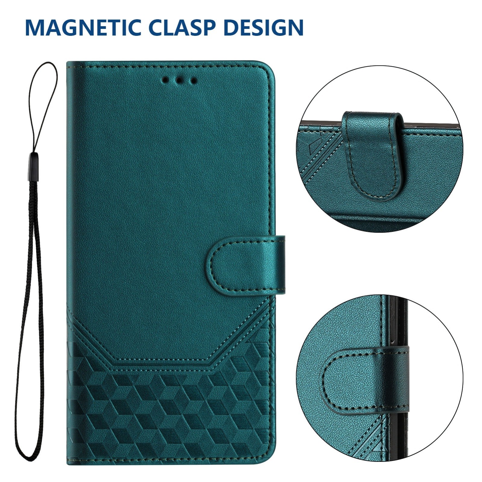 Tel1 TCL 50 SE Honeycomb Embossing RFID Θήκη Βιβλίο - Green