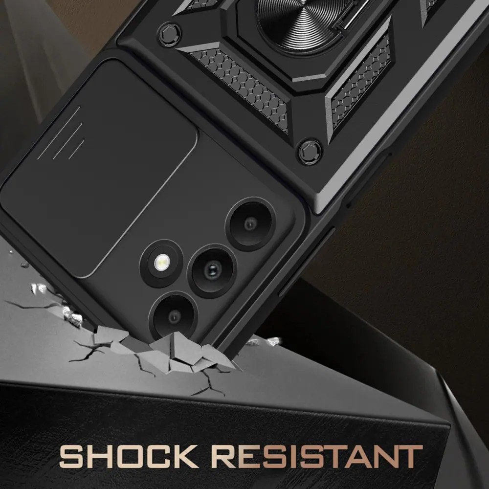 Forcell Samsung Galaxy A15 5G/ A15 4G Sliding Camshield Magnetic Holder Θήκη Σκληρή - Black