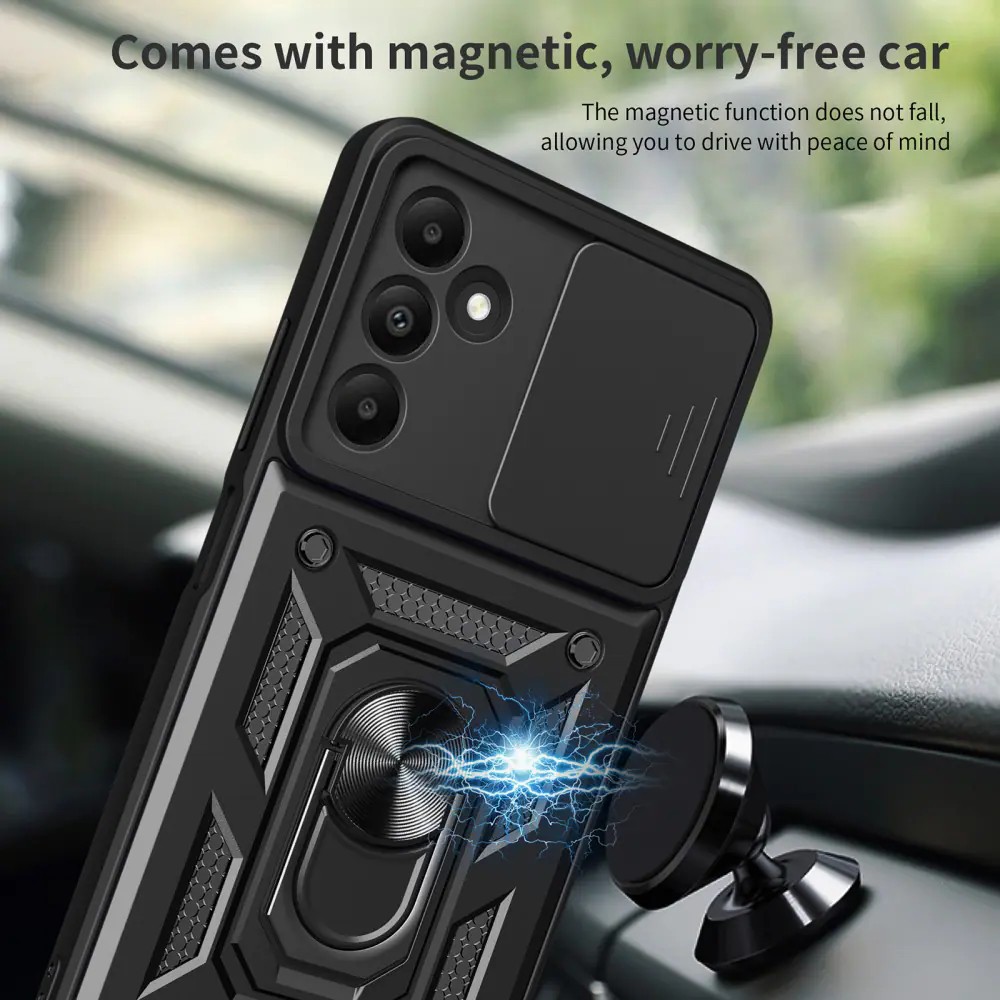 Forcell Samsung Galaxy A15 5G/ A15 4G Sliding Camshield Magnetic Holder Θήκη Σκληρή - Black